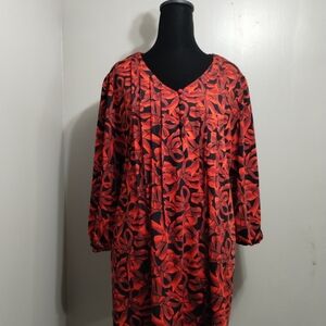 Ava & Grace Vibrant Red and Black Blouse